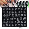 Suministro transfronterizo nuevas pegatinas de uñas ins estilo japonés personalidad tridimensional letras oscuras Python transferencia pegatinas de uñas