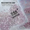 Diamantes Sueltos Ss4 Ab Rhinestones en Forma de Abanico King para Uñas, Rhinestones Super Brillantes en Forma de Abanico, Rhinestones Redondos de Vidrio Iridiscentes Aurora con Base Plana