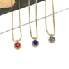 Acero Inoxidable Agujero Vertical Doce Piedras de Nacimiento 6mm Piedra Brillante Piedra de la Suerte Colgante Colgante Accesorios para Joyería DIY Collar