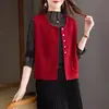 Cardigan Colete Tricotado de Caxemira Plus Size Retrô Feminino 2026 Outono Inverno Novo Estilo Camada sem Mangas Camada Base Colete Suéter Tendência