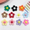 Accesorios de goma suave para bricolaje, flor de cinco pétalos, margarita, crema, funda de teléfono de goma, tocado, horquilla, agujero, zapatos, hebilla, accesorios para tazas