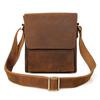 Bolso bandolera de gran capacidad de cuero genuino vintage, nicho simple, cuero Crazy Horse, bolso para hombre al por mayor, bolso de hombro de cuero vacuno para hombre, para hombre