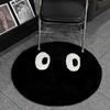 Manta de Felpa con Borlas de Cara Sonriente Feliz para Dormitorio Mesita de Noche Resistente a Manchas Antideslizante Aislante de Sonido Alfombra de Piso para Silla Giratoria Alfombra de Vestidor Felpudo