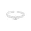 Anillo de plata de ley S925 con bola de lava y textura plisada, diseño de lujo ligero, estilo coreano INS 1238