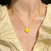 Collar Colgante de Trébol de Cuatro Hojas Hielo Triturado Artesanía Exquisita CNC Oro Arena Alta Retención de Color Cadena Clavicular Flor de Trébol de Cuatro Hojas de la Suerte