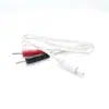 Feito sob medida pela fábrica de origem: Conector macho reto DC2.35 para fio de chumbo de agulha dupla de eletrodo 2.0, fio de chumbo duplo paralelo branco