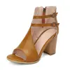 Sandalias de Tacón Redondas de Verano Bolso Grueso Talla Grande Zapatos de Mujer Exportación Transfronteriza T8620