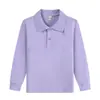 Camiseta de Manga Larga para Niños Otoño Uniformes Escolares Primarios y Secundarios Uniformes de Clase Cuello Polo Niños y Niñas Camisetas de Algodón Puro con Estampado