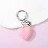 Pingente chaveiro grande em formato de coração fofinho estilo macaron, coração 3D em resina, presente feminino, decoração para bolsa pequena