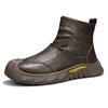 Sapatos Masculinos, Novo Estilo de Inverno, Botas Martin Casuais de Cano Alto, Forrados com Lã e Espessados, Sapatos de Algodão Quentes, Sapatos de Trabalho Masculinos Resistentes ao Desgaste para Uso Externo