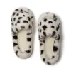 Pantuflas de algodón con puntera abierta, cálidas, de felpa, con manchas, para mujer, de Amazon, transfronterizas; pantuflas peludas con bloques de color y manchas, para interior del hogar, para mujer