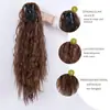 Venta al por mayor de fábrica peluca para mujer coleta pinza caliente de maíz coleta alta peluca de pelo largo rizado esponjoso pelo largo coleta transfronteriza