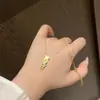 Collar con Colgante de Borla de Zirconia de Espiga de Trigo Cuadrada Moda Lujo Ligero Temperamento Cadena para Clavícula Nicho Joyería de Alta Gama Venta al por Mayor
