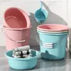 Cubo de almacenamiento de agua para el hogar, cubo de plástico multifuncional portátil, juego de cubos para dormitorio de estudiantes, cubo de baño, cubo de lavandería