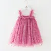 Saia Infantil INS Verão Nova Alça Fina Vestido para Meninas Poá Doce Saia de Gaze Vestido Princesa Infantil para Praia Atacado