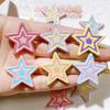 Acessórios de jóias de plástico atacado acessórios diy material artesanal sapato fivela chapéu creme cola pingando glitter estrela de cinco pontas