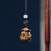 Chaveiro de Carro Folha de Bordo Pintada de Sândalo Pingente Feminino Pingente de Bolsa de Madeira Anel de Chaveiro Presente Lembrança
