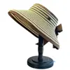 Sombrero de Sol Francés Estilo 2026 Inspirado en Chanel, Sombrero Casual Plegable Ligero de Ala Ancha, Sombrero de Paja Abierto con Rayas de Piano