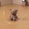 Llavero de Oso de Lana Colgante Creativo Accesorio de Dibujos Animados Adorno de Manualidad de PVC Oso de Paisaje en Miniatura Figura de Oso