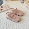 Zapatos Planos de Malla Transpirable con Encaje 2026 Primavera y Verano Nuevo Estilo Coreano para Niñas con Lazo Zapatos Mary Jane Bajos