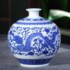 Jarrón de porcelana azul y blanca antiguo de cerámica Jingdezhen, moderno, de estilo chino, para el hogar, la sala de estar, el porche y otros lugares.
