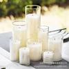 Simples Copo de Vela de Borosilicato Transparente Estilo Europeu Enfeites de Castiçal Vela de Aromaterapia Jarra de Vidro Suporte de Vela de Restaurante de Casamento
