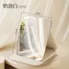 Espejo Plegable Espejo de Maquillaje Grande de Escritorio Dormitorio de Estudiantes Mesa de Escritorio Espejo de Tocador de Mesa Tapa abatible Espejo Portátil de Mano