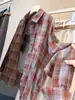 Camisa a cuadros casual versátil de nuevo estilo Otoño 2026 para mujer, corte holgado, adecuada para usar en capas, A13616