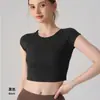 Camiseta Deportiva de Pilates Transfronteriza Ropa de Yoga Verano Fina Entrenamiento Fitness Running Adelgazante Top de Manga Corta