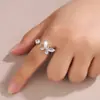 Anillo Abierto Accesorios Transfronterizos con un Toque de Lujo, Exquisito Diseño de Mariposa con Circonita Sintética, Anillo Versátil Minimalista de Nicho