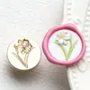 Nueva Serie de Plantas y Flores en Relieve Sello de Cera Sello de Metal Cabeza Rosa Diente de León Tulipán Diario Cabeza de Cobre