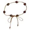 Cinturón de Cuerda Decorativo Bohemio Vintage Cintura Ceñida Estilo Étnico Tejido para Mujer Accesorios Versátiles Estilo Coreano Cintura Ceñida de Falda