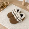Zapatos de Algodón para Niñas 2026 Nuevo Invierno Infantil con Felpa Cálida Estampado de Leopardo Piel Zapatos de Princesa Zapatos de Algodón Grandes para Niños