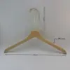 Cabides de Madeira Maciça Natural Sem Pintura para Lojas de Roupas Femininas, Antiderrapantes e que Não Marcam, Adequados para Lojas de Roupas, Podem Ser Impressos com Logo, Atacado