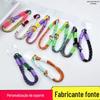 Novo contraste cor tecido dopamina cor portátil cordão curto corda bolsa ornamentos aplicável telefone caso cordão para mulheres