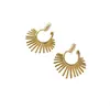 "Imagen Romana" Pendientes Retro de Girasol para Mujer, Clips para Oreja de Aro Metálico, Accesorios Exagerados para Orejas, Diseño de Espiral Antimosquitos sin Perforación