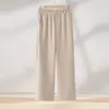 Calça Elegante Estilosa de Nove Pontos Nova de Verão 2026 para Mulheres de Meia-idade e Idosas Vovó Solta Reta Casual
