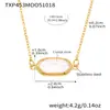 Omacar Juego de Collar y Pulsera con Colgante de Flor de Cinco Hojas Cuadrada de Zircón con Garras Talladas, Acero Inoxidable, Piedra de Cristal Natural