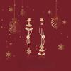 Jingle Bells~Brincos de Sino Vermelho Doce Clipe de Osso da Orelha Brincos com Design de Natal Brincos de Clipe para Orelha para Mulheres