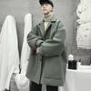 Abrigo de lana de otoño e invierno para hombre, estilo Hong Kong, moderno abrigo informal, estilo coreano, holgado, nuevo, gabardina midi