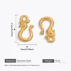 Fivela S de Aço Inoxidável Cor Dourada 18K Preserva Cor com Padrão Fivela S Pulseira Colar Conector de Acabamento Material para Joias DIY Acessórios