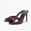 Sandalias de Tacón Alto Boca de Pez Transfronterizas 9.5cm Ancla Roja para Mujer Elegantes de Charol Tacones Altos Suministro de Exportación