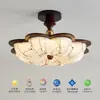 Luz de Teto para Quarto Flor de Tecido Criativa Formato Esférico Proteção Ocular Espectral Completa Através de Arco Quarto Infantil Quarto Principal Sala de Estudo Luz Ferro
