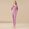 Conjunto de Roupa Íntima de Veludo Lyocell Tencel para Homens e Mulheres, Roupa Íntima Térmica de Casal, Camada Base, Retém Calor, Resistente ao Frio, Estilo Casal, para Manter o Aquecimento