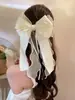 Pasador de Pinza de Pelo de Cinta de Lazo de Malla Blanca Jazmín Extra Grande para la Parte Posterior de la Cabeza de Mujer 2025 Nuevo Clip de Primavera y Verano de Alta Gama