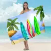 Toalha de Praia Estampada Transfronteiriça, Xale de Praia de Microfibra para Adultos, Toalha de Banho Absorvente de Água de Secagem Rápida, Toalha para Esportes Aquáticos