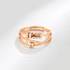 Anillo Circular Giratorio Cruzado de Tres Anillos Moda Europea y Americana Versátil Anillo Inteligente de Tiempo en Tiempo Suministro para Comercio Electrónico
