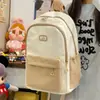 Mochila com Zíper Multicamadas Estilo Coreano e Japonês para Estudantes do Ensino Médio, Mochila Simples para o Ensino Fundamental, Grande Capacidade, Color-Blocking, Mochila de Costas Dupla Estilosa para Meninas