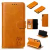 Adecuado para Apple13Promax Estampado Gato Feliz Funda de Cuero para Teléfono Móvil 12 Color Sólido Soporte para Tarjetas Funda Protectora Venta al por Mayor