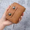 Nova Carteira Masculina Curta Sanfonada Dupla Fivela Porta-Cartões Casual Transfronteiriça Retro Dobrável Duplo Negócios Europeia e Americana Grande Capacidade